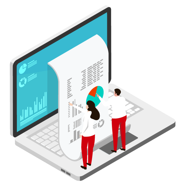 レポート報告しているイラスト